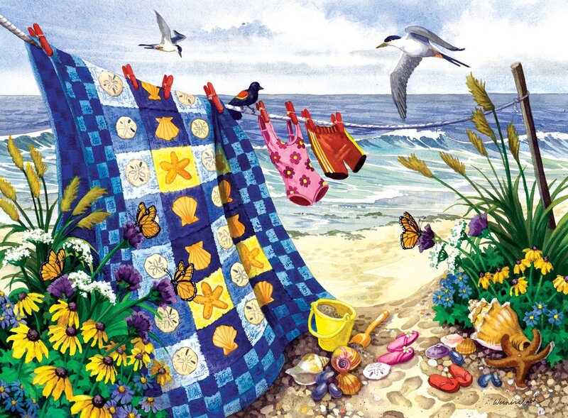 Beach Quilt on Clothesline
