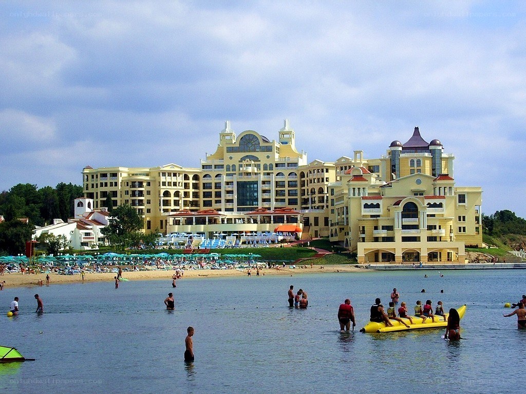Beach resort with banana boat