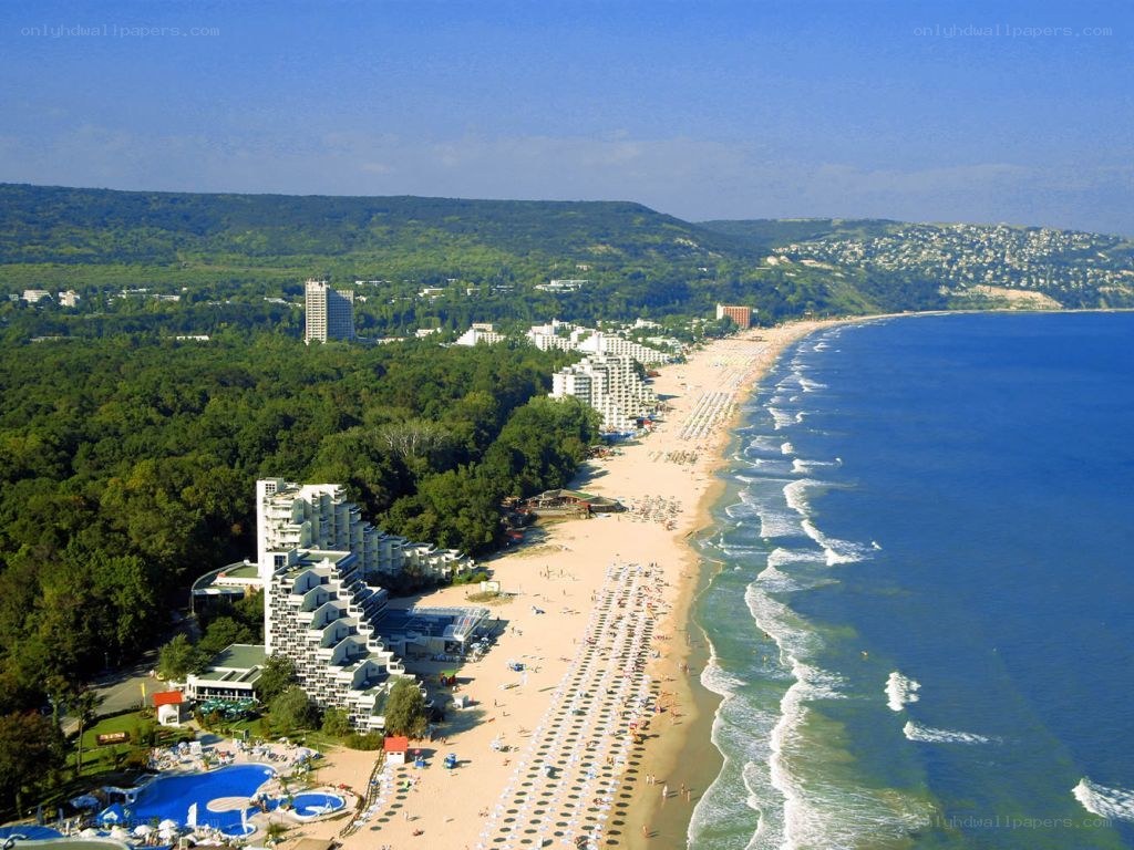 Beach resort with hotels and pools