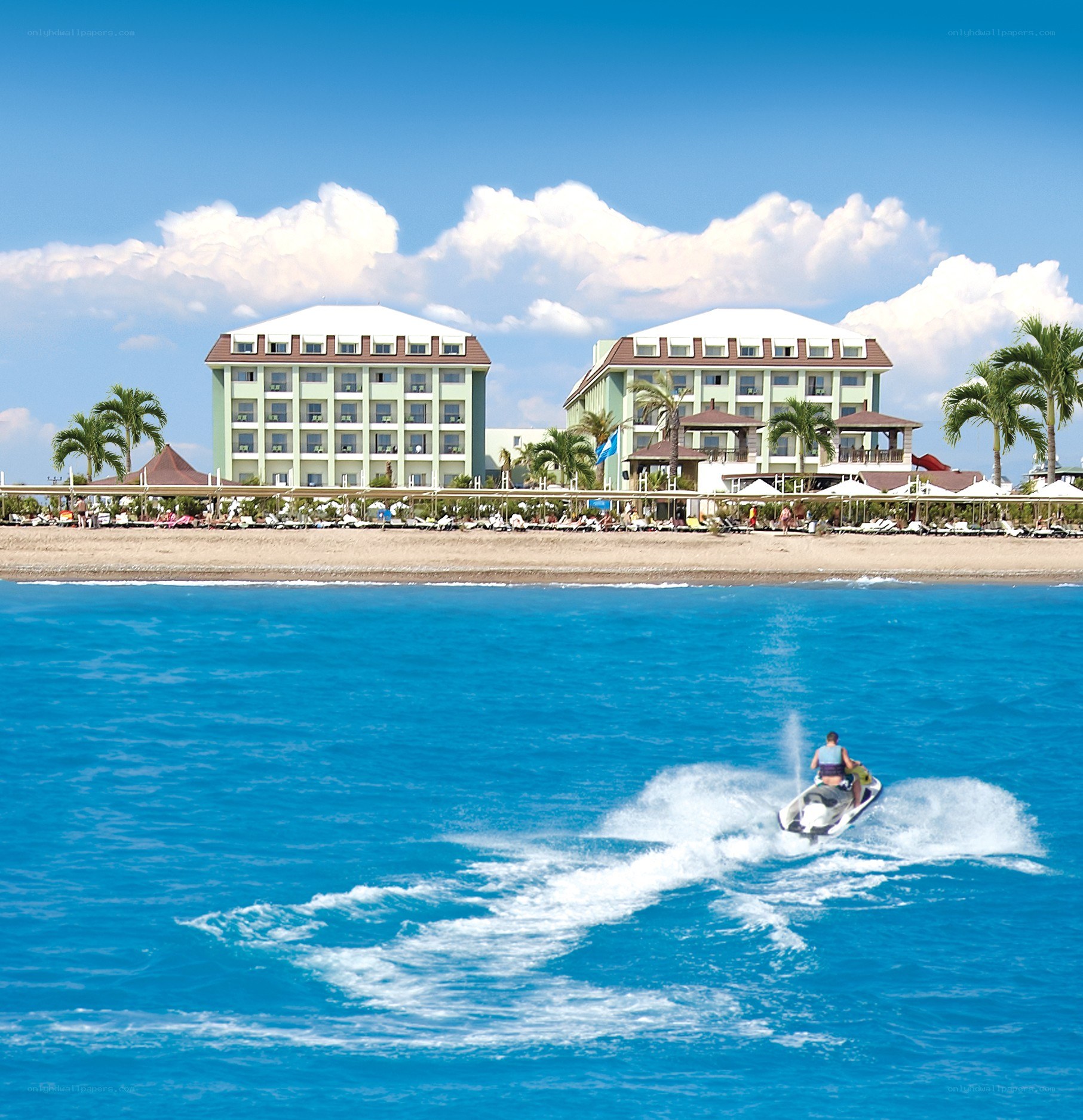 Beach resort with jet ski
