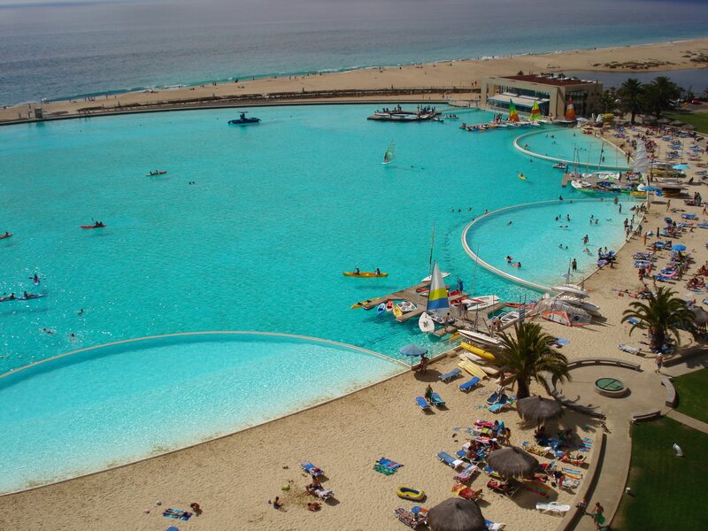 beach resort with large pool