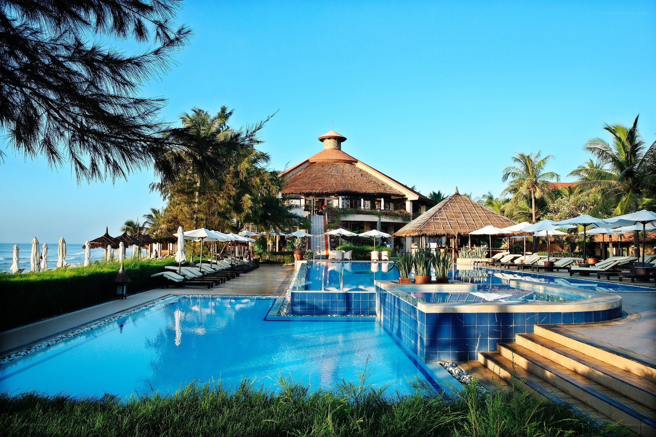 Beach resort with swimming pools