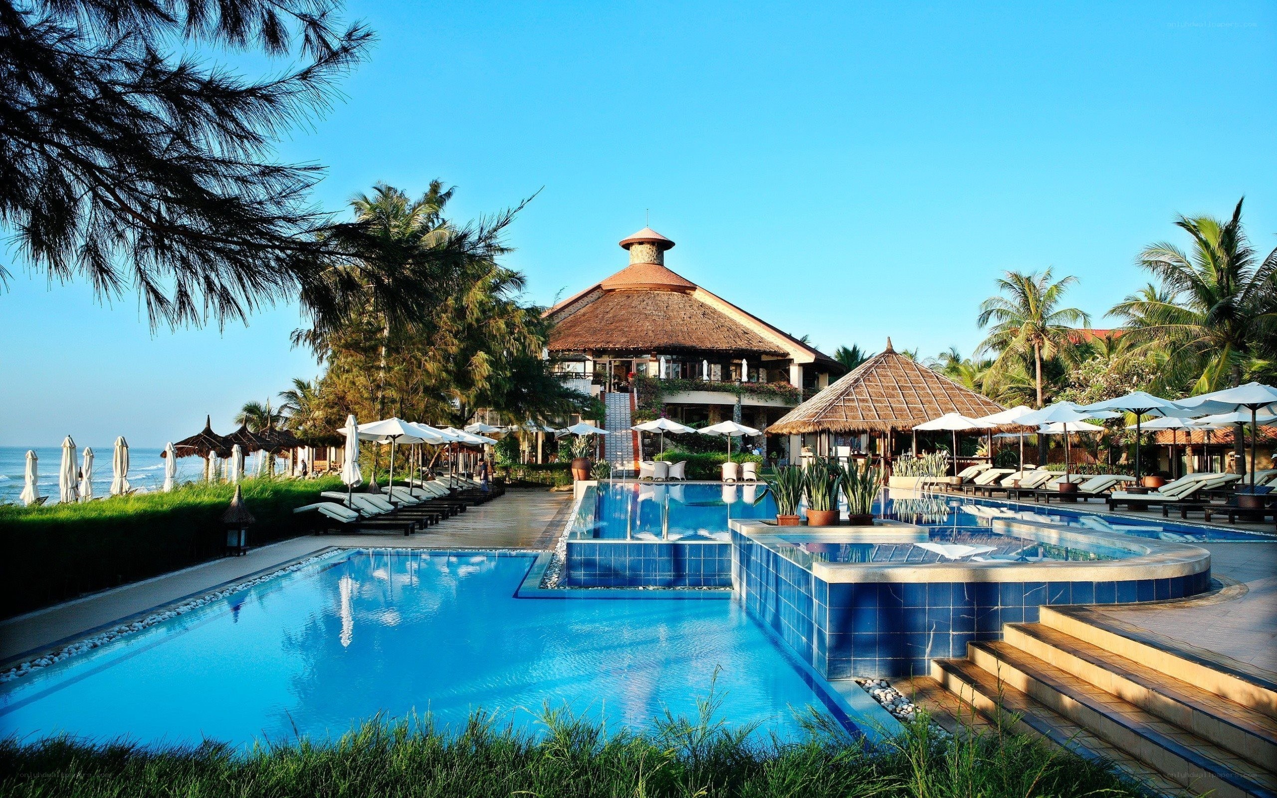 Beach resort with swimming pools