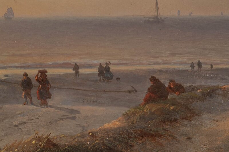 Beach scene at dusk