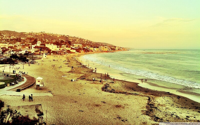 beach scene at sunset