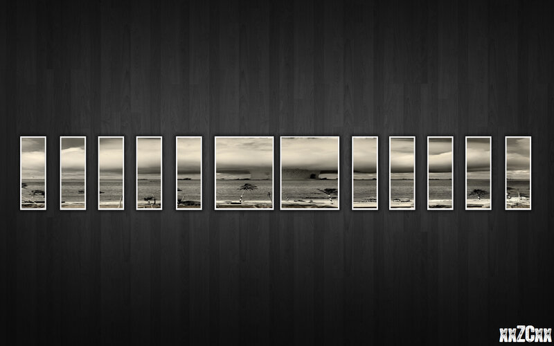 Beach scene collage