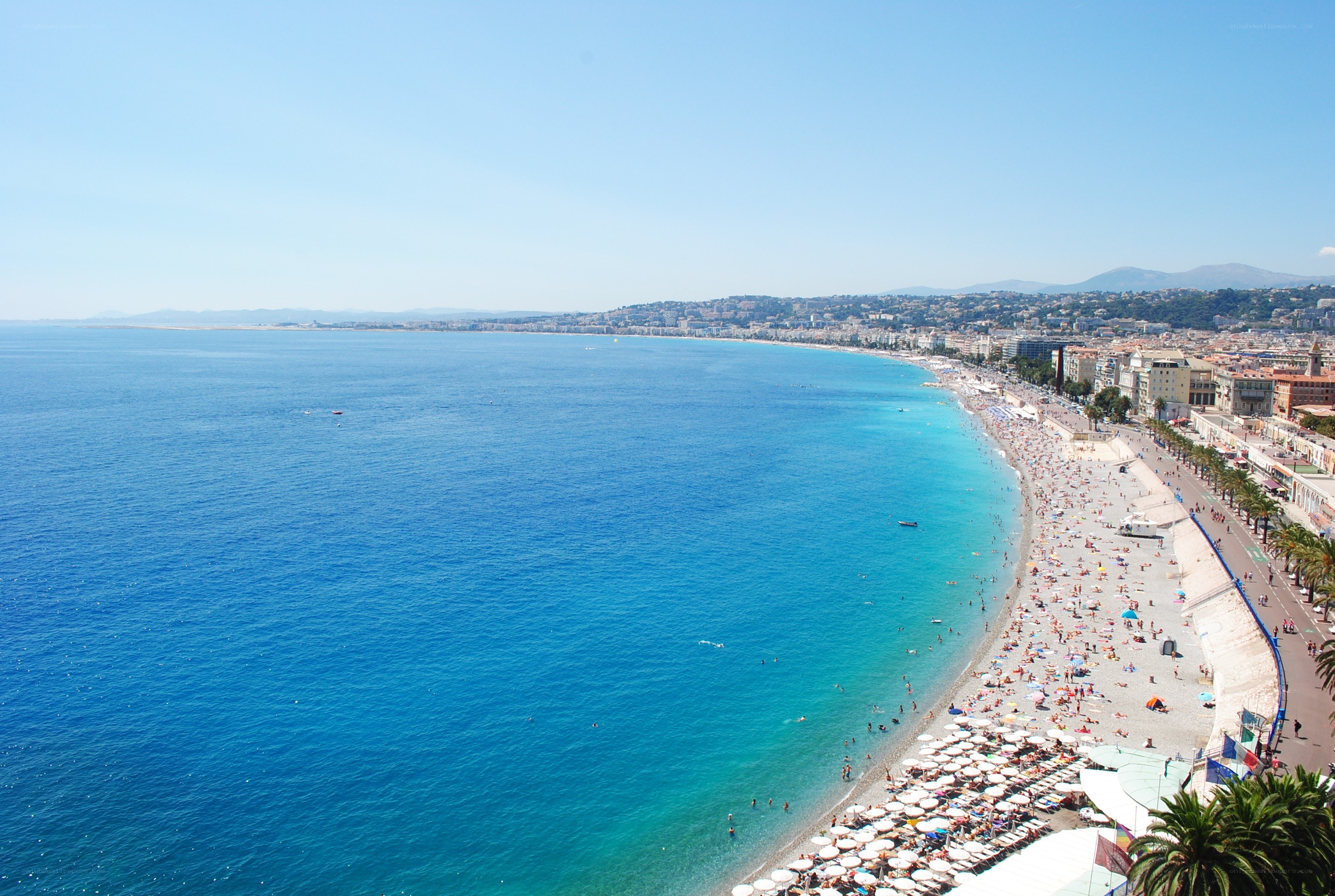 Beach scene in Nice, France