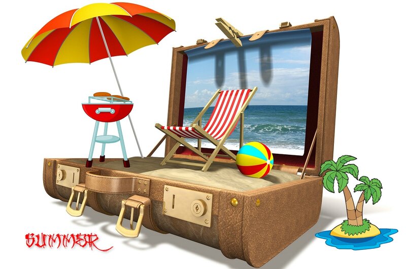 Beach Scene in Suitcase