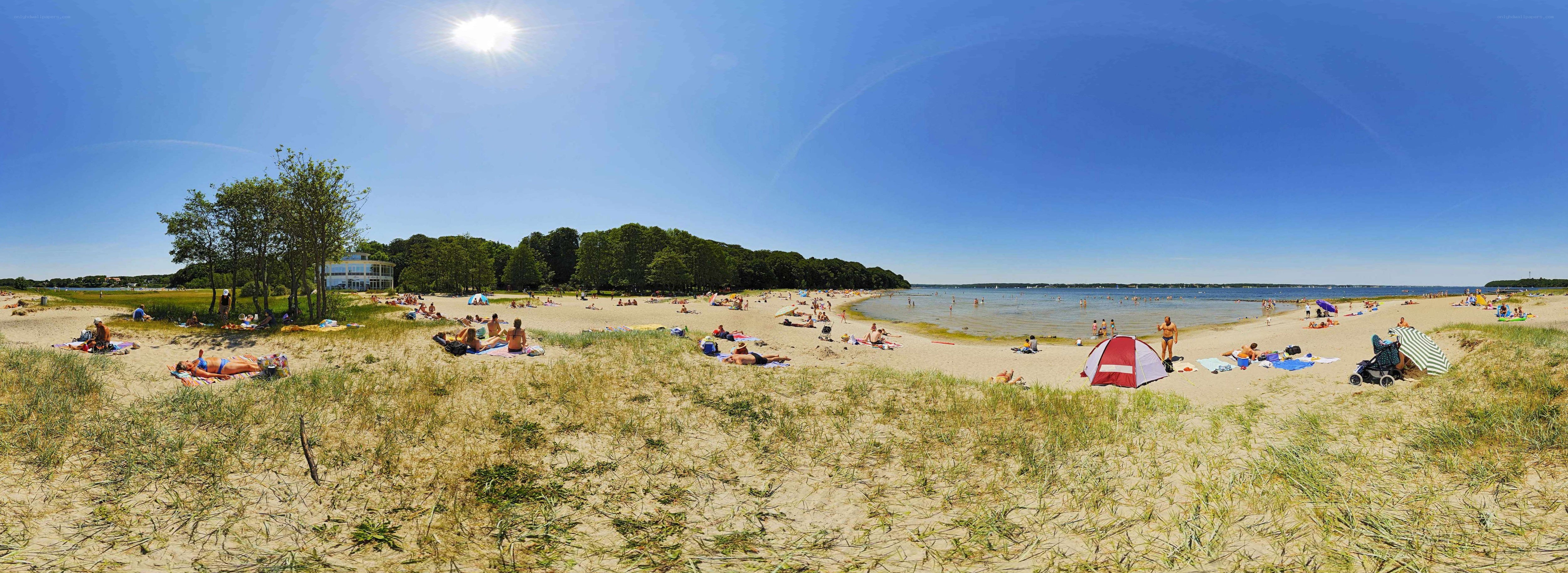 Beach scene on a sunny day