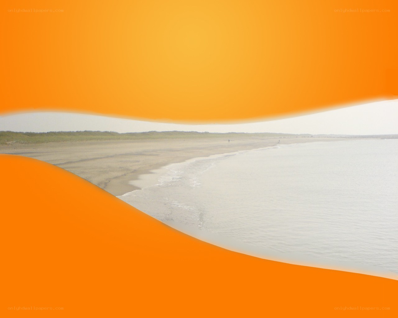beach scene with orange overlay