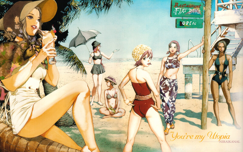 Beach scene with women