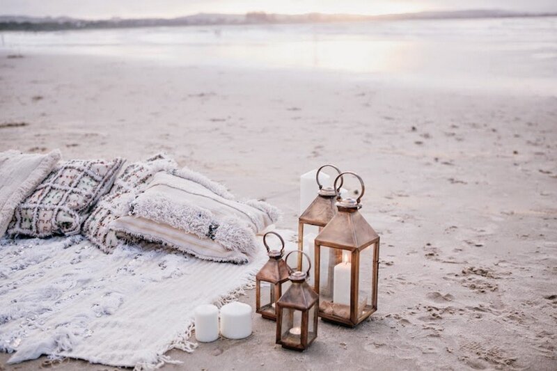 Beach Setup with Lanterns
