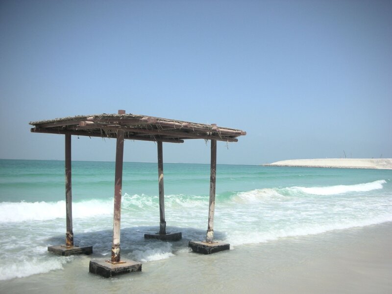Beach shelter on a sunny day
