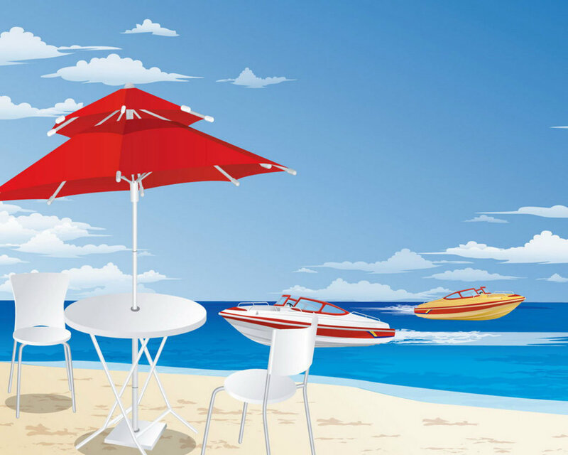 Beach Table and Boats