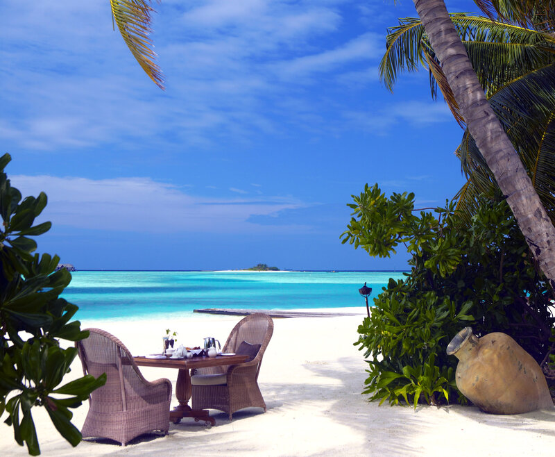 Beach Table Setting — Blue, Serene, Afternoon
