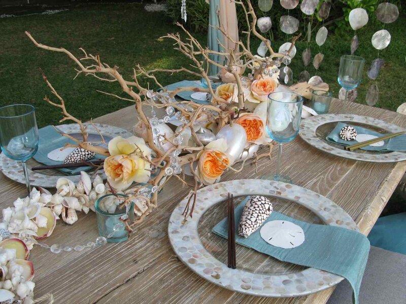 beach-themed table setting