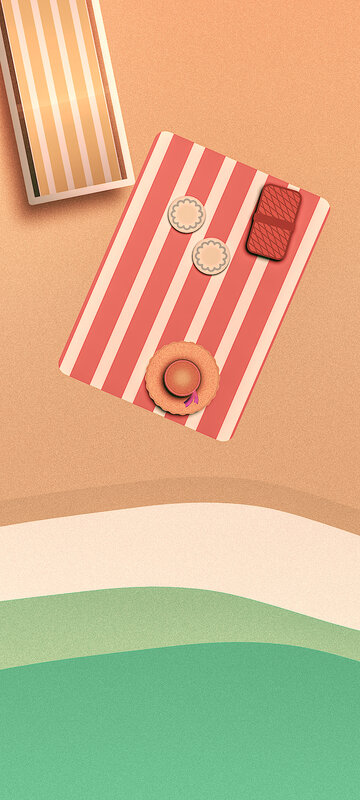 Beach Towel with Items