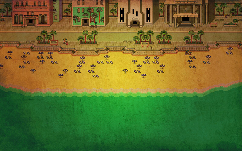 beach town scene