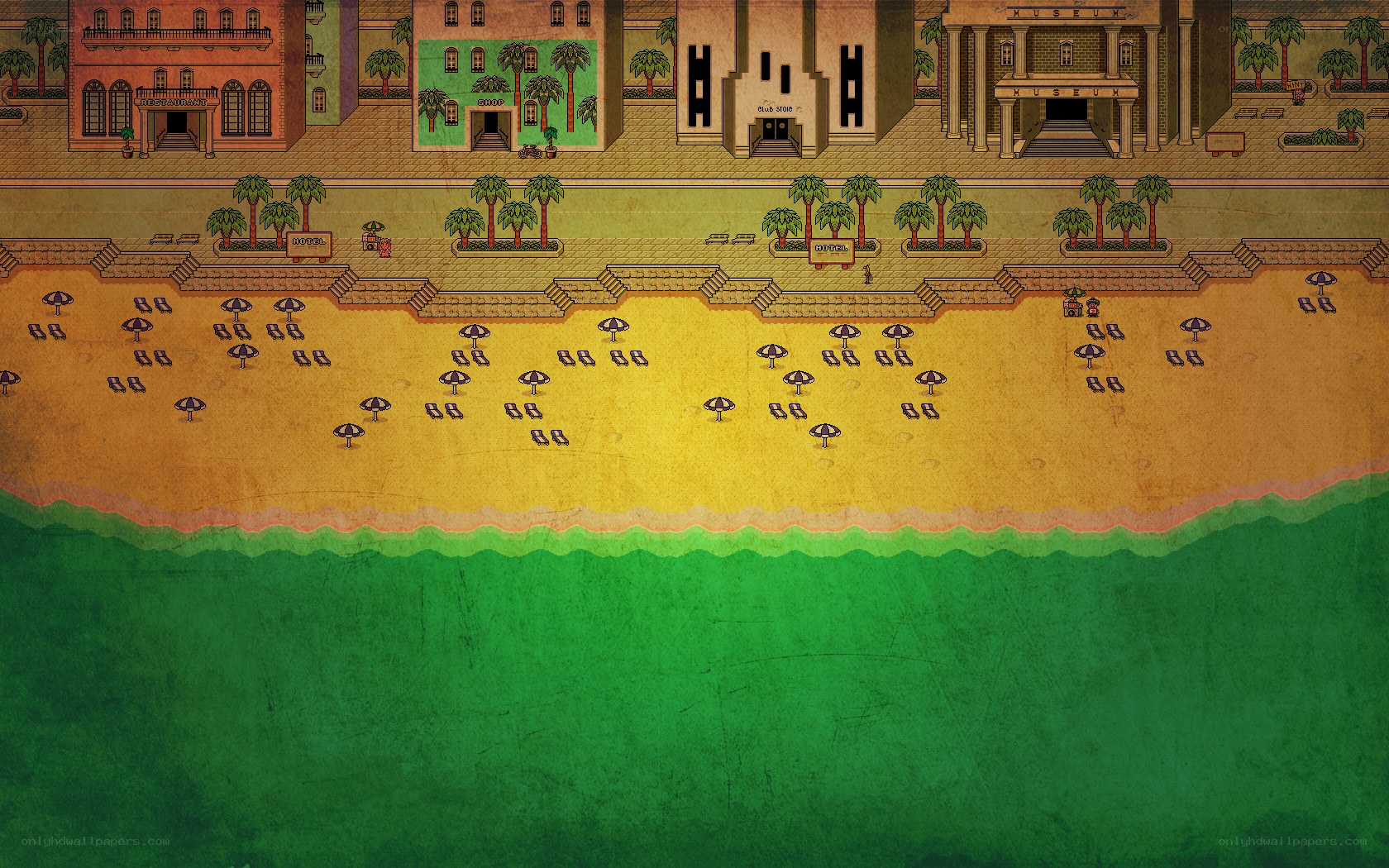 beach town scene