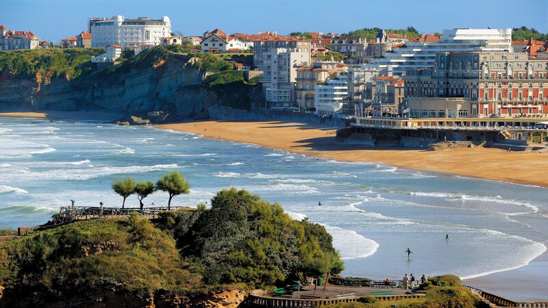 Beach Town with Cliffs