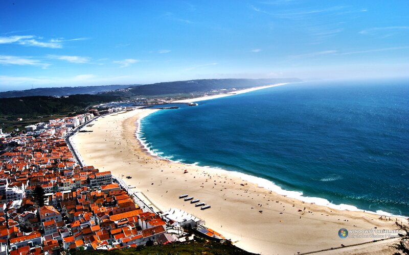 Beach Town with Red Roofs