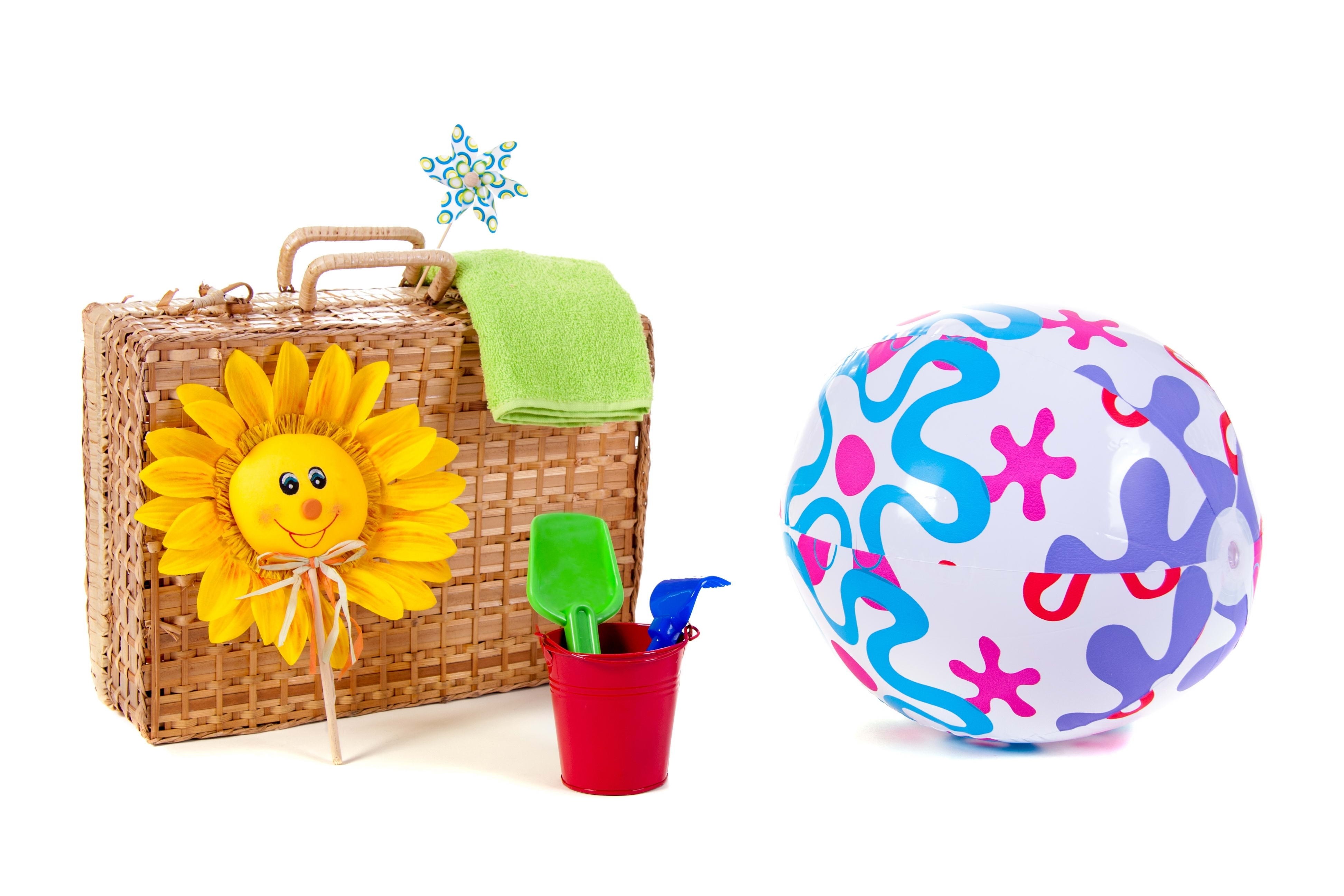 Beach toys and basket