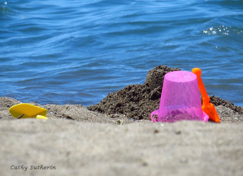 Beach Toys on Sand — Blue, Calm, Afternoon