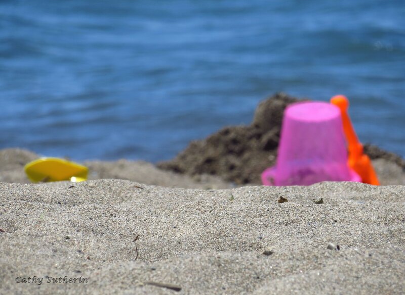 Beach Toys on Sand — Blue, Calm