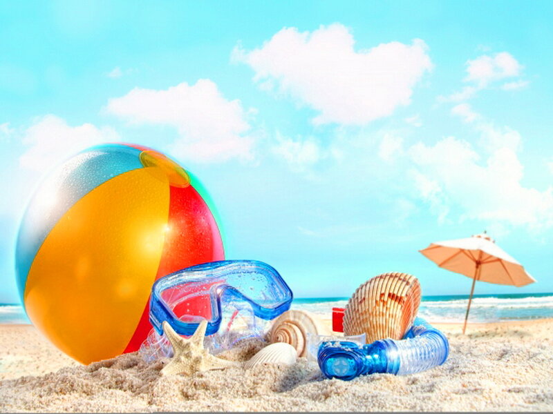 Beach Toys on Sand — Blue, Relaxed