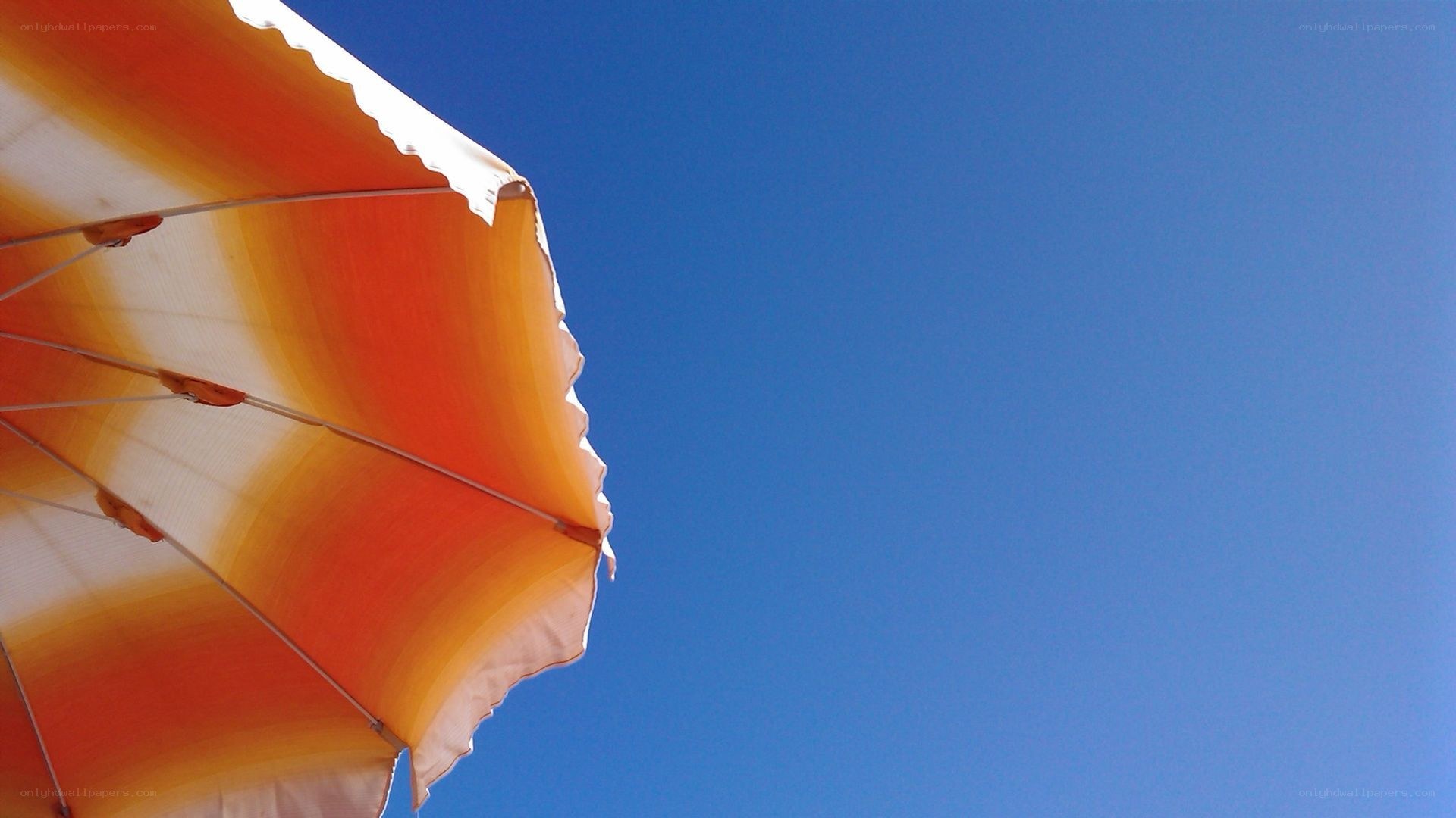 beach umbrella against blue sky
