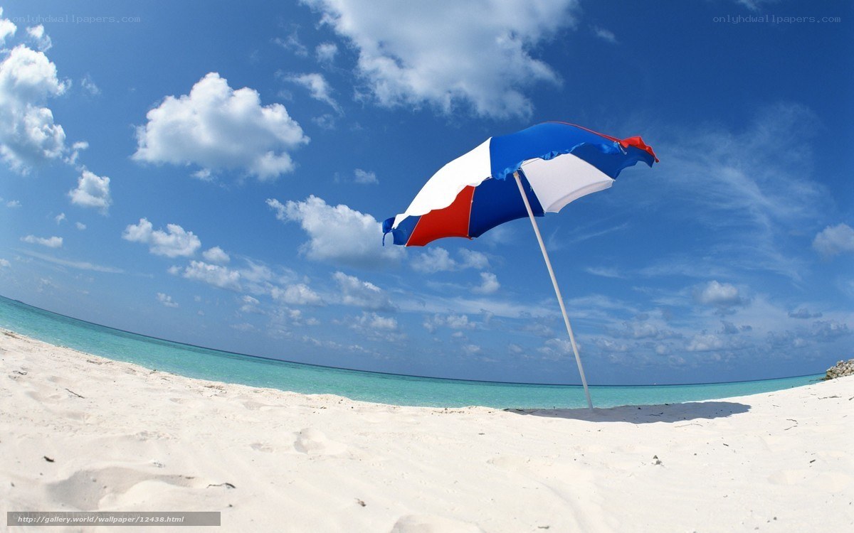 Beach umbrella on a sunny day