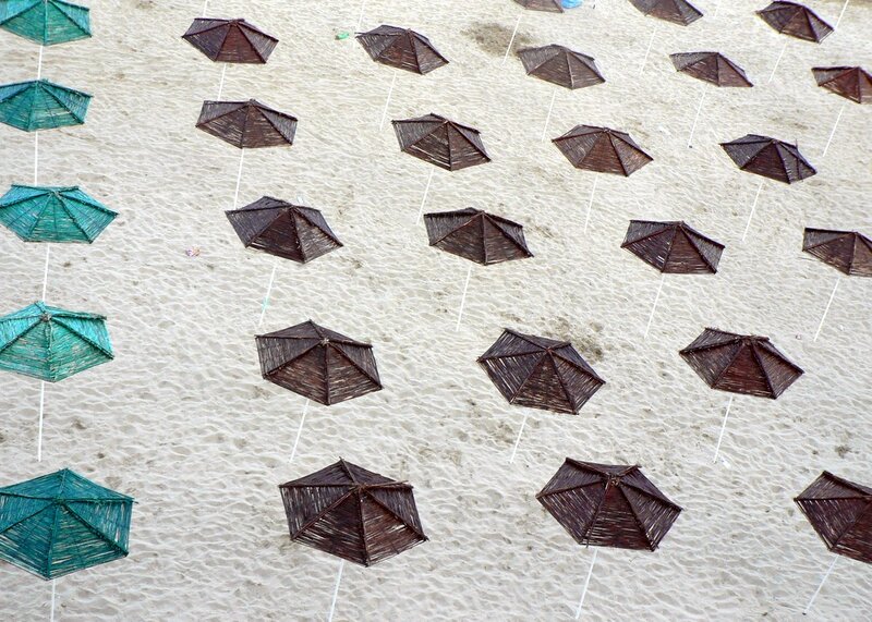 Beach Umbrellas on Sand