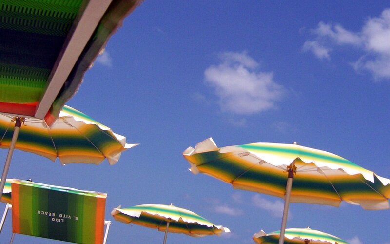 Beach Umbrellas under Sky