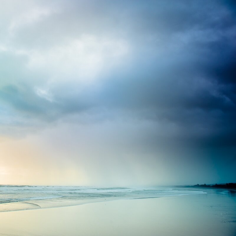 Beach under Cloudy Sky — Blue