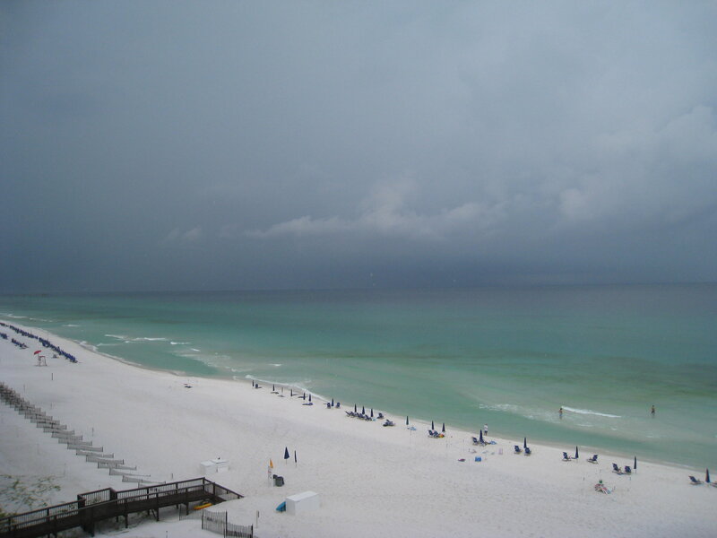 Beach under Storm Clouds