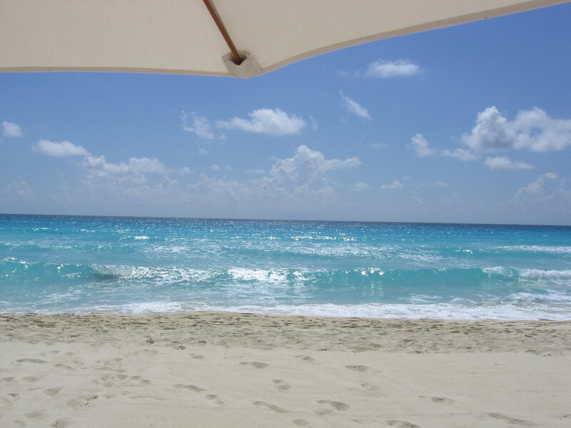 Beach view under umbrella