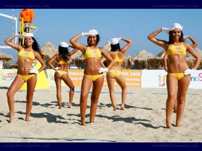 beach volleyball cheerleaders