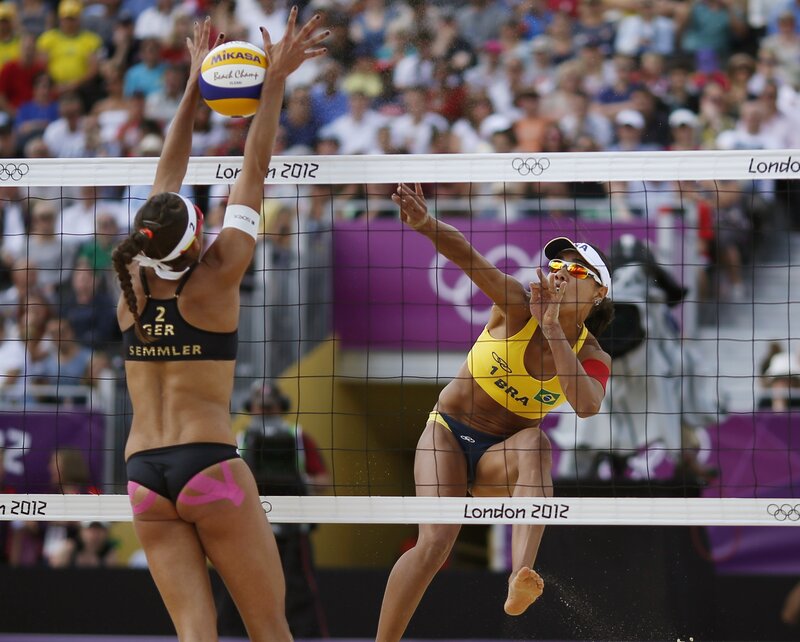 Beach volleyball match at London 2012
