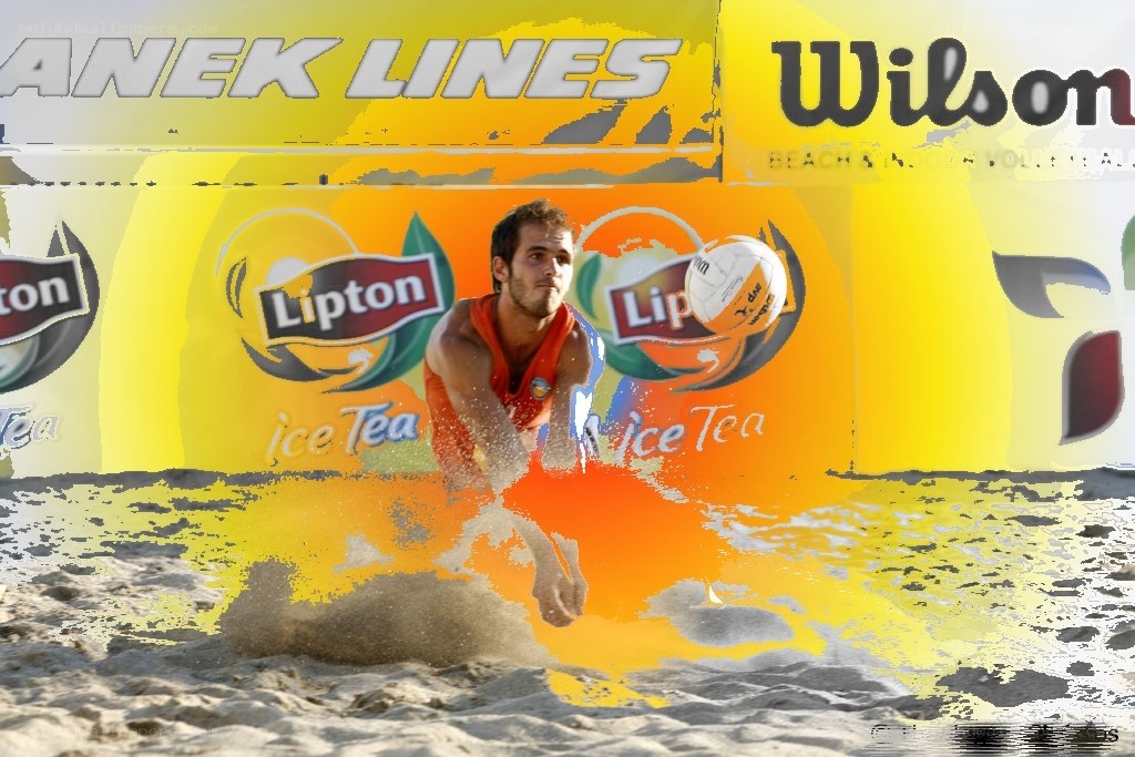 beach volleyball player in action