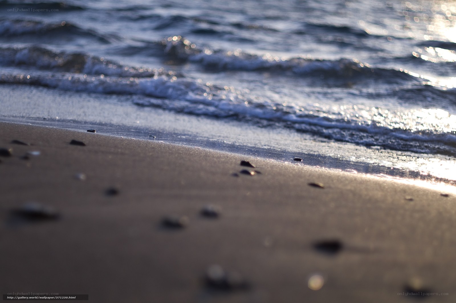 beach waves at sunset