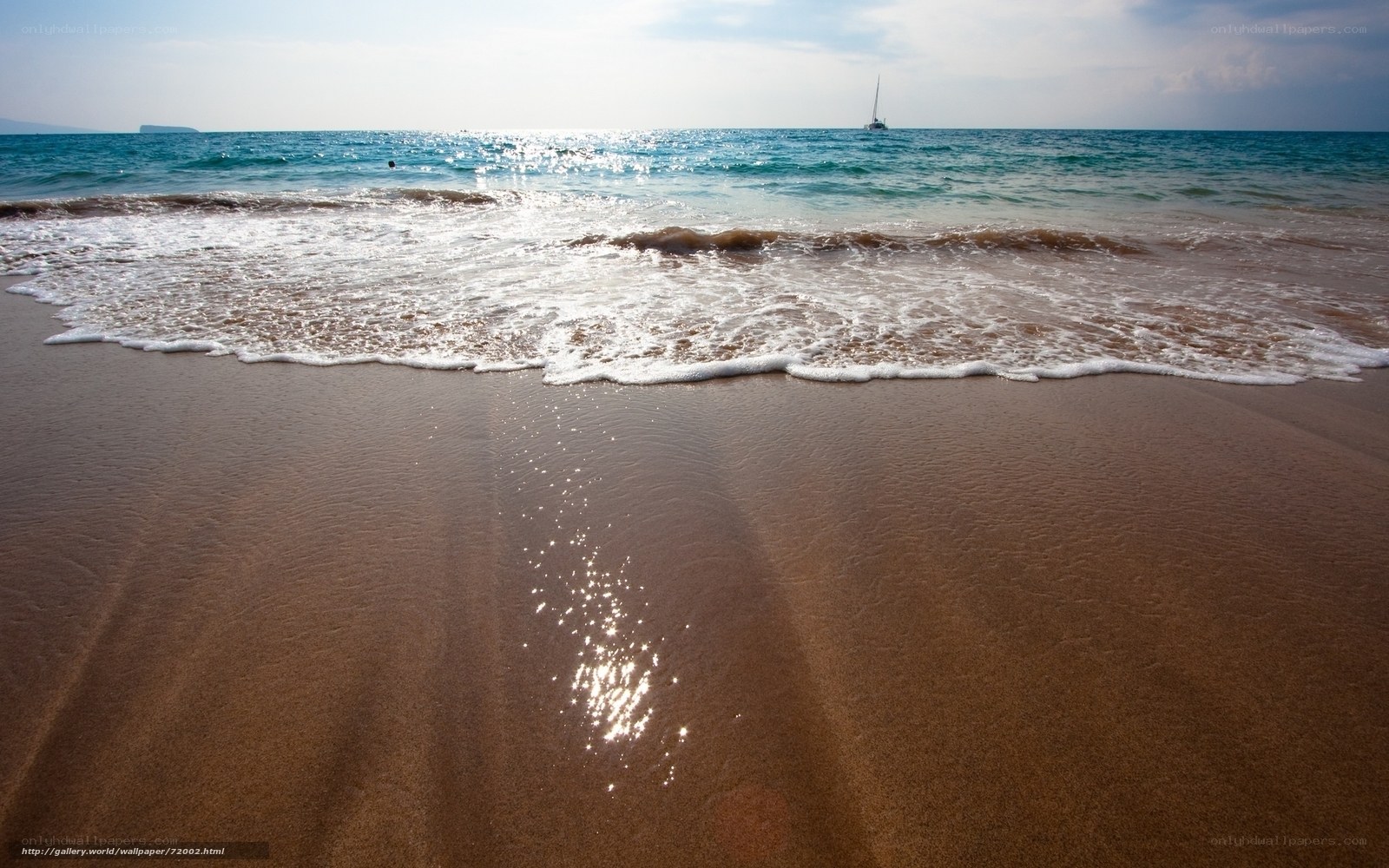 beach waves at sunset