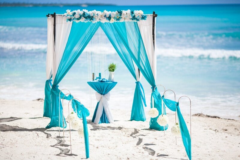 Beach Wedding Arch — Blue, Serene, Afternoon, Photograph
