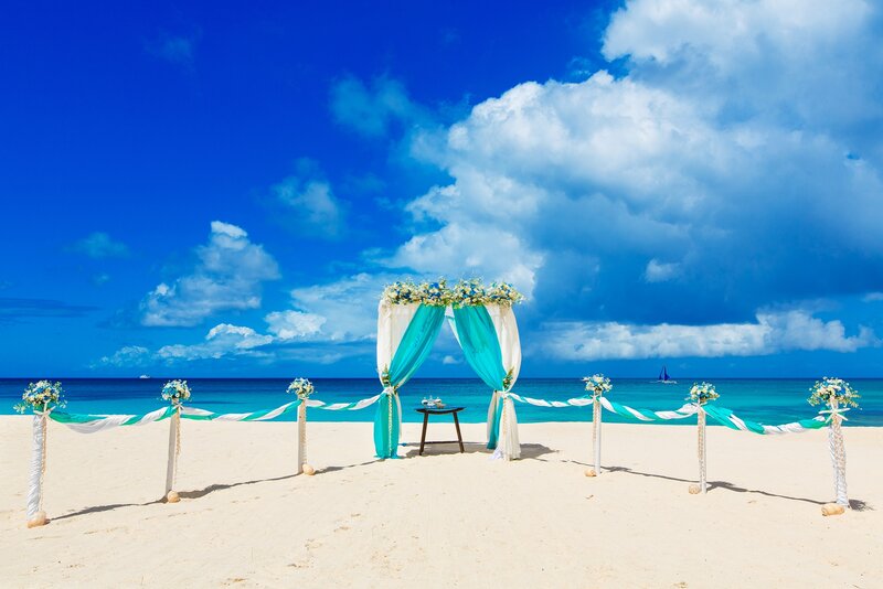 Beach Wedding Arch — Blue, Serene, Afternoon