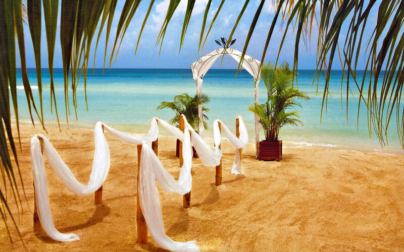 Beach Wedding Arch — Blue