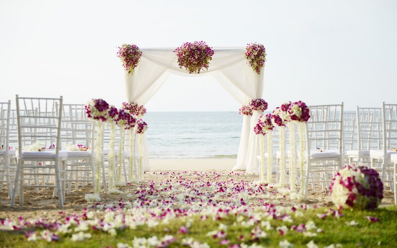 Beach Wedding Arch — White, Serene, Afternoon