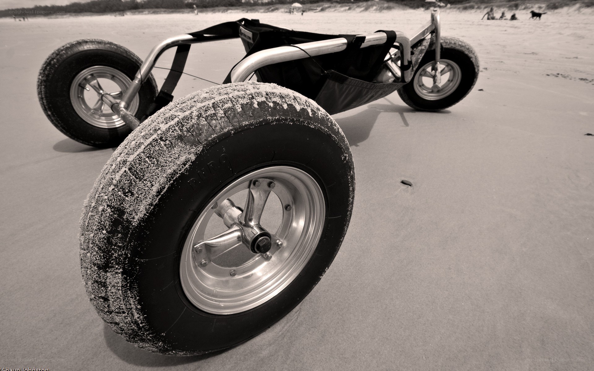 Beach wheelchair on sand