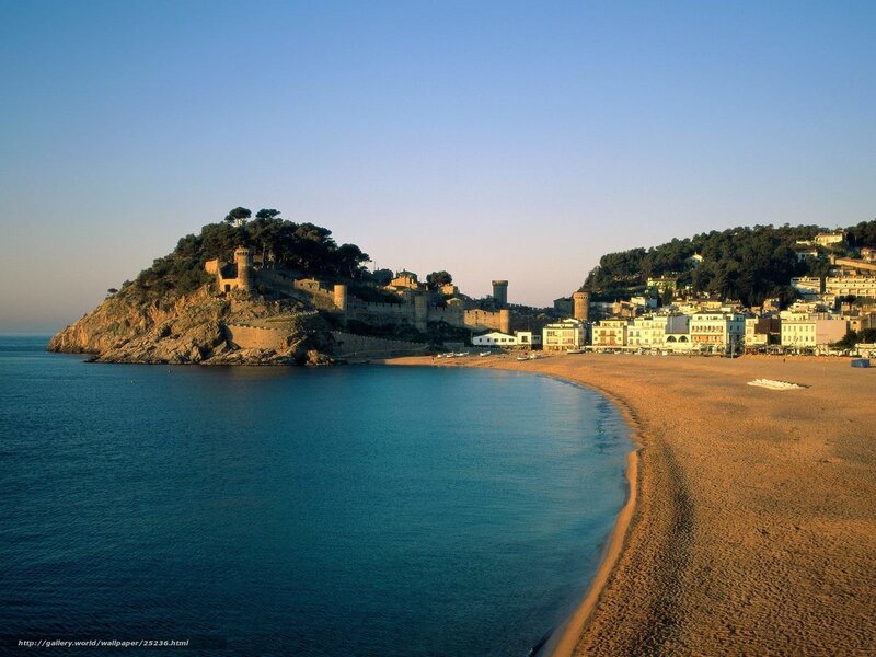 Beach with ancient castle