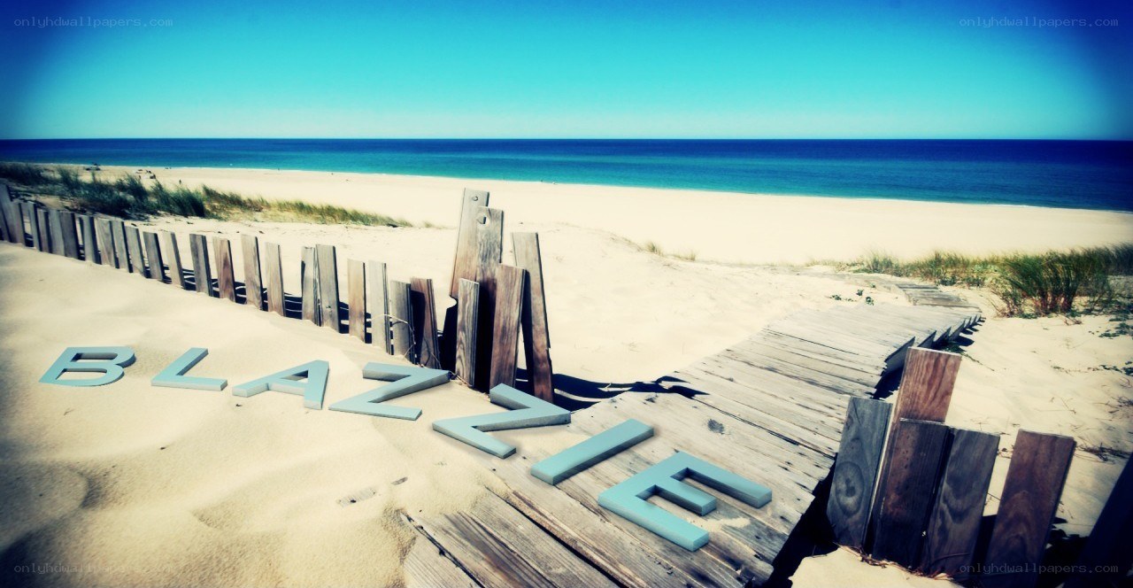 Beach with Blaznie sign