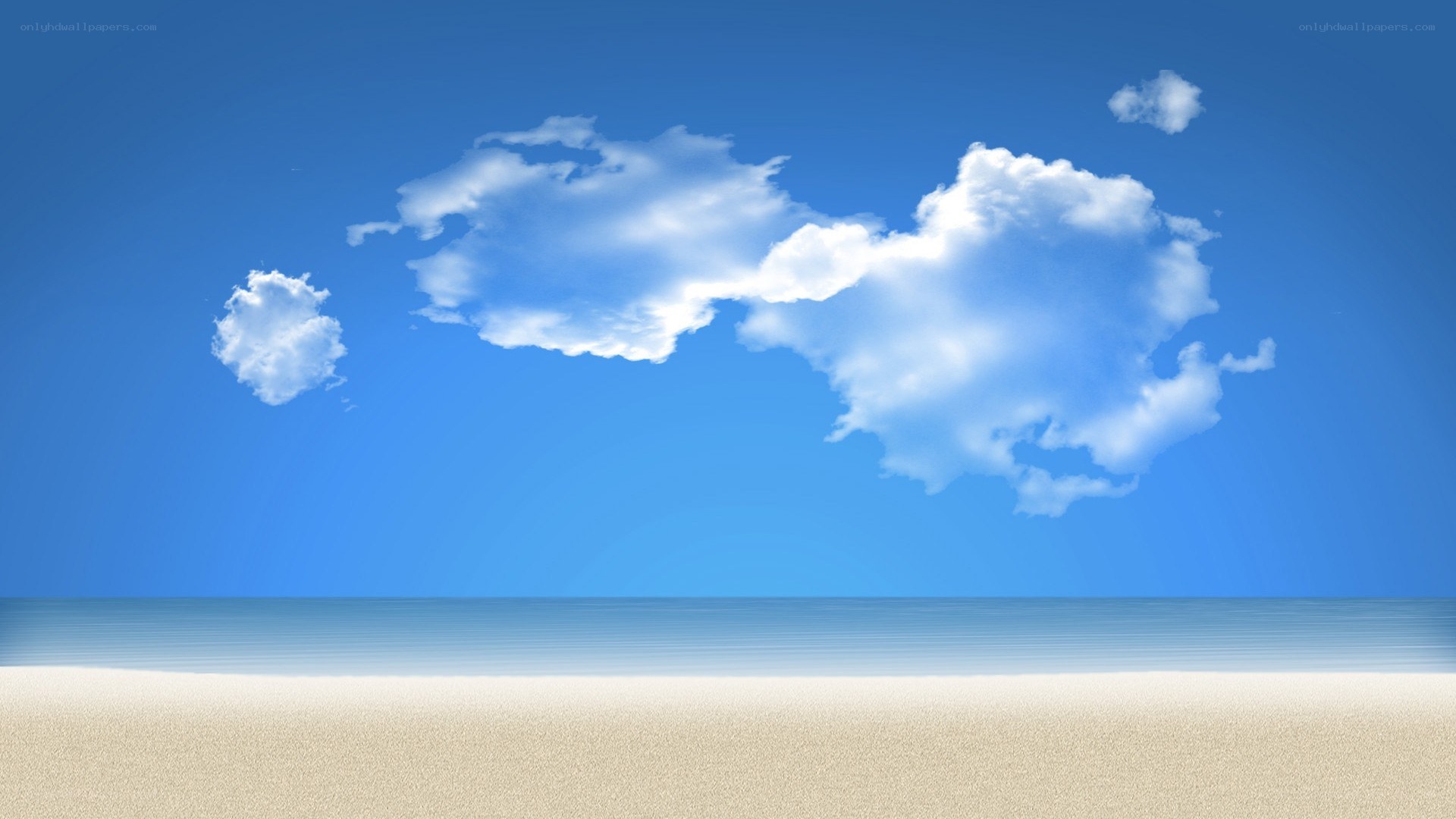beach with blue sky