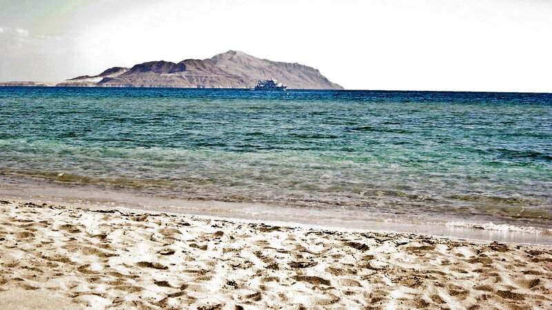 Beach with Boat and Island